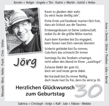 Glückwunschanzeige von Jörg Werkmeister von WESER-KURIER