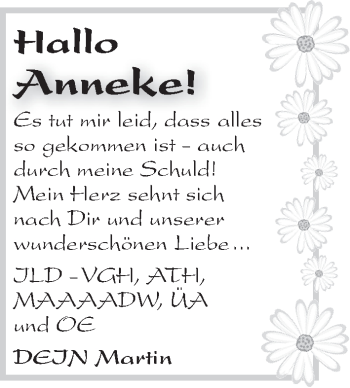 Glückwunschanzeige von Anneke  von WESER-KURIER