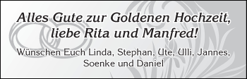 Glückwunschanzeige von Rita und Manfred  von WESER-KURIER