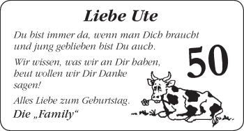 Glückwunschanzeige von Ute  von WESER-KURIER