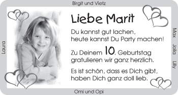 Glückwunschanzeige von Marit  von WESER-KURIER