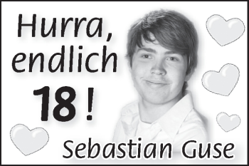 Glückwunschanzeige von Sebastian Guse von WESER-KURIER