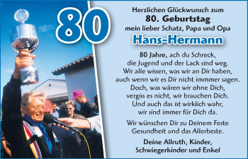 Glückwunschanzeige von Hans-Hermann  von WESER-KURIER