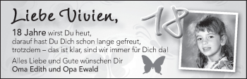 Glückwunschanzeige von Vivien  von WESER-KURIER