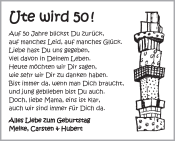 Glückwunschanzeige von Ute  von WESER-KURIER