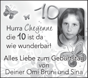 Glückwunschanzeige von Cheyenne  von WESER-KURIER
