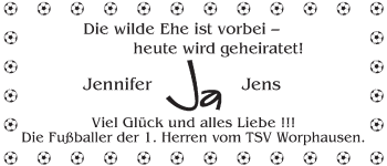 Glückwunschanzeige von Jennifer und Jens Schönefuß von WESER-KURIER