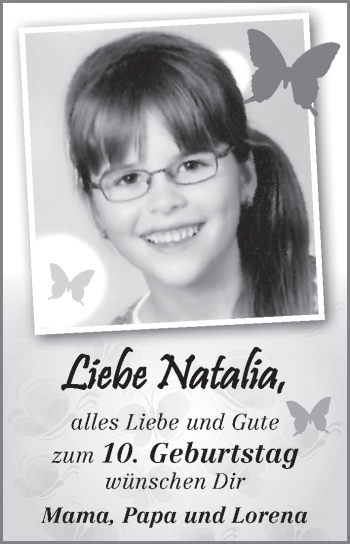 Glückwunschanzeige von Natalia  von WESER-KURIER