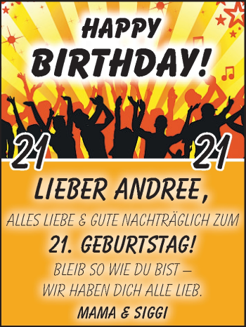 Glückwunschanzeige von Andree  von WESER-KURIER