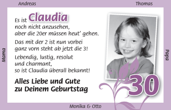 Glückwunschanzeige von Claudia Feldmann von WESER-KURIER