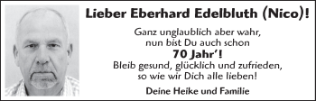 Glückwunschanzeige von Eberhard Edelbluth von WESER-KURIER
