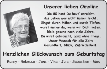 Glückwunschanzeige von Omaline  von WESER-KURIER