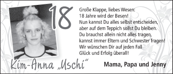 Glückwunschanzeige von Kim-Anna  von WESER-KURIER