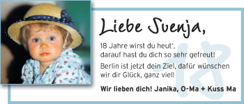 Glückwunschanzeige von Svenja  von WESER-KURIER