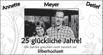 Glückwunschanzeige von Annette und Detlef Meyer von WESER-KURIER