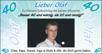 Glückwunschanzeige von Olaf  von WESER-KURIER