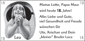 Glückwunschanzeige von Lea  von WESER-KURIER