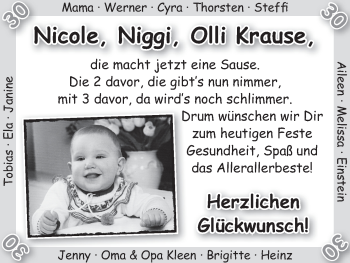 Glückwunschanzeige von Nicole  von WESER-KURIER