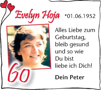 Glückwunschanzeige von Evelyn Hoja von WESER-KURIER