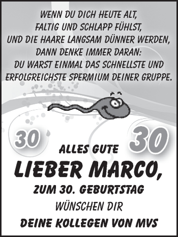 Glückwunschanzeige von Marco Wessels von WESER-KURIER