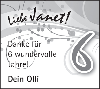 Glückwunschanzeige von Janet  von WESER-KURIER