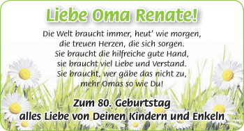 Glückwunschanzeige von Renate  von WESER-KURIER