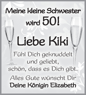 Glückwunschanzeige von Kiki  von WESER-KURIER