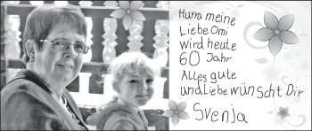 Glückwunschanzeige von Zum 60. Geburtstag  von WESER-KURIER