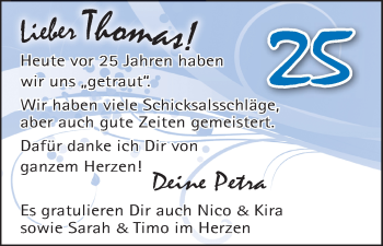 Glückwunschanzeige von Thomas  von WESER-KURIER