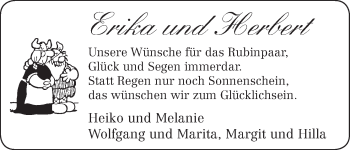 Glückwunschanzeige von Erika und Herbert Renken von WESER-KURIER