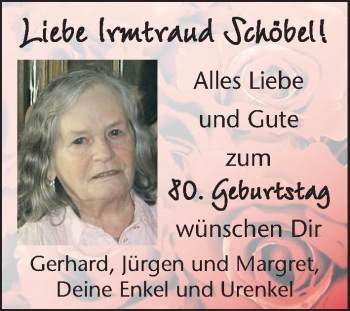 Glückwunschanzeige von Irmtraud Schöbel von WESER-KURIER