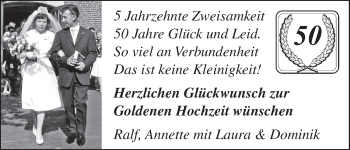 Glückwunschanzeige von 50 Jahre Glück  von WESER-KURIER