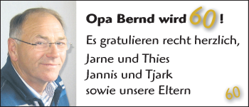 Glückwunschanzeige von Bernd  von WESER-KURIER