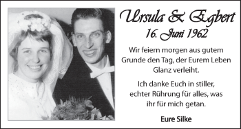 Glückwunschanzeige von Ursula und Egbert  von WESER-KURIER