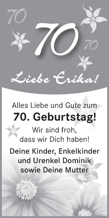 Glückwunschanzeige von Erika Stelljes von WESER-KURIER