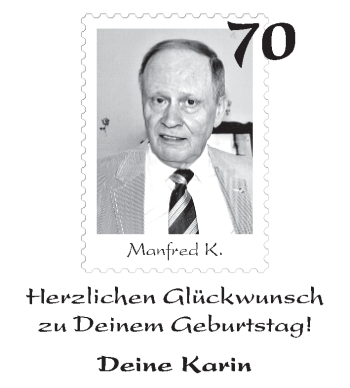 Glückwunschanzeige von Manfred  von WESER-KURIER
