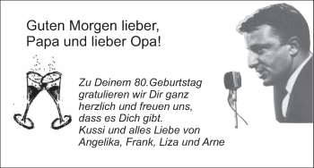 Glückwunschanzeige von 80.Geburtstag  von WESER-KURIER
