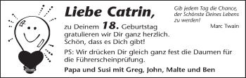 Glückwunschanzeige von Catrin  von WESER-KURIER