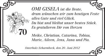 Glückwunschanzeige von Gisela  von WESER-KURIER