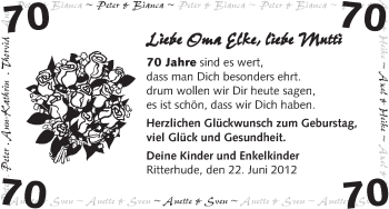 Glückwunschanzeige von Elke  von WESER-KURIER
