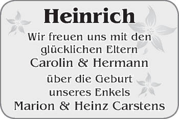 Glückwunschanzeige von Heinrich  von WESER-KURIER