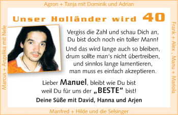 Glückwunschanzeige von Manuel  von WESER-KURIER