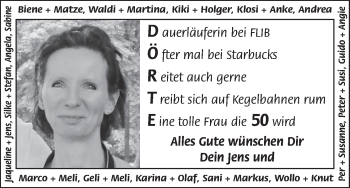 Glückwunschanzeige von Dörte  von WESER-KURIER