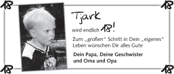 Glückwunschanzeige von Tjark  von WESER-KURIER