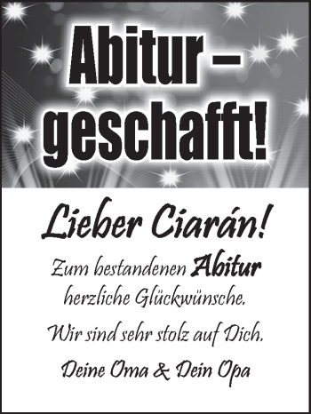 Glückwunschanzeige von Ciarán  von WESER-KURIER