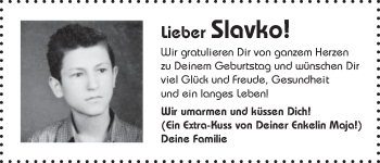 Glückwunschanzeige von Slavko  von WESER-KURIER