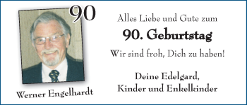 Glückwunschanzeige von Werner Engelhardt von WESER-KURIER