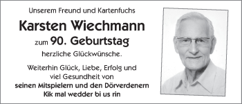 Glückwunschanzeige von Karsten Wiechmann von WESER-KURIER