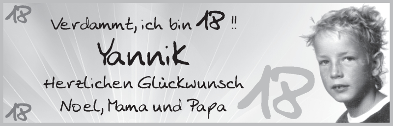 Anzeige für Yannik  vom 30.06.2012 aus WESER-KURIER