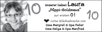 Glückwunschanzeige von Laura  von WESER-KURIER